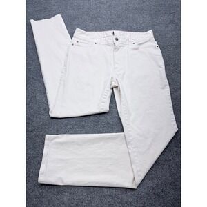 Johnnie-O Mens Straight Leg 5-Pocket Pants Cream Off-White 32x32 Casual Trousers
